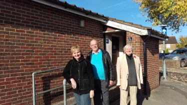 Cllrs. Liz Wheatley, Steve Cosser and Nick Williams at the reopened loos